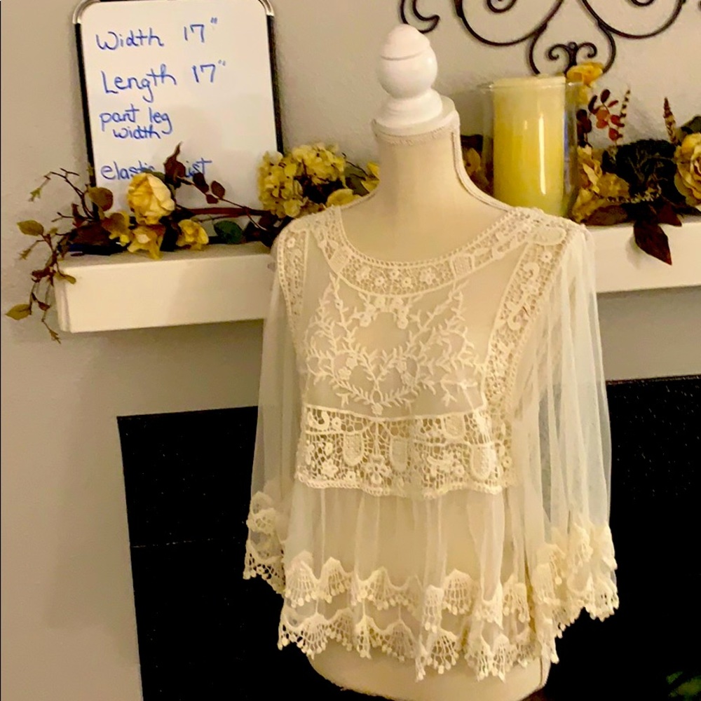 Cream lace blouse